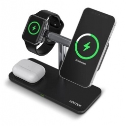 Cargador Inal�mbrico Unitek 3 en 1 Magn�tico MagSafe