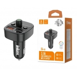 Cargador para Auto Inkax USB-A x2 15W con FM Bluetooth y MP3