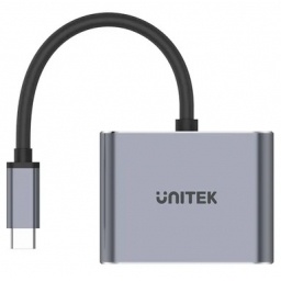 Hub USB-C Unitek 4 en 1 Dual Display HDMI PD