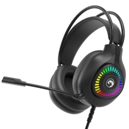 Auriculares Gamer Marvo H8325 Akari RGB 40mm Negro