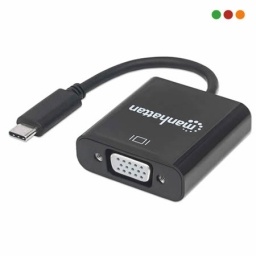 Convertidor USB C a VGA Manhattan Negro