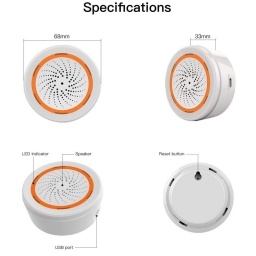 Alarma Audiovisual Zigbee MOES con Sensor IR y Bater�a