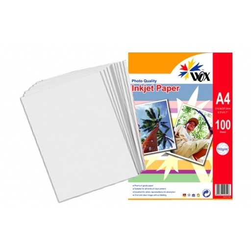 Papel wox inkjet alta resolucin a4 110grs. X 100 uds. NNET