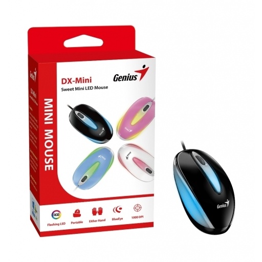 Mouse Genius DX-mini LED negro RGB compacto