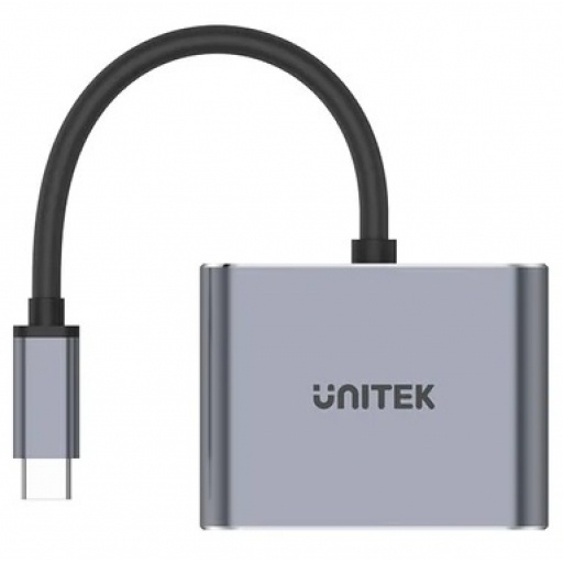 Hub USB-C Unitek 4 en 1 Dual Display HDMI PD