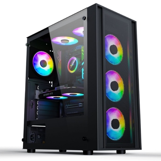 Gabinete Gamer Marvo CA-123 Vidrio Templado RGB Negro
