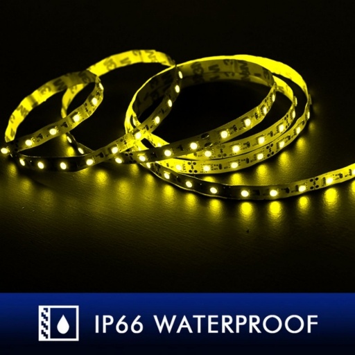 Cinta LED 5 Metros 300 SMD5050 Amarillo 24V IP66 Exterior