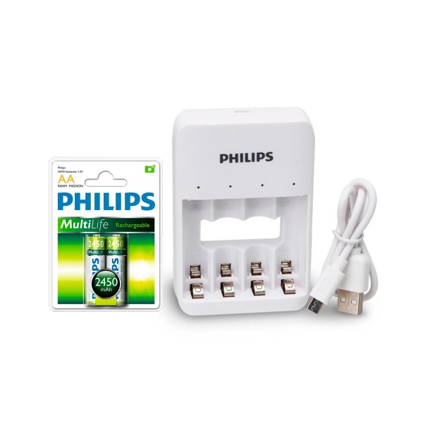 Cargador y Pilas Philips