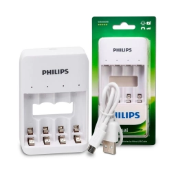 Cargador de Pilas Philips SCB3400NB97 USB AA Y AA 