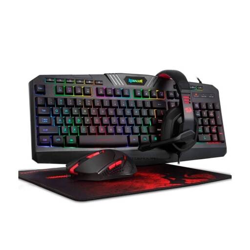 Combo Gamer Redragon S101-BA Teclado + Mouse + Auricular + Pad