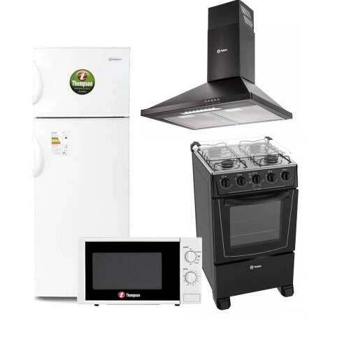 Combo Thompson Heladera 213 Litros + Cocina + Campana + Microondas