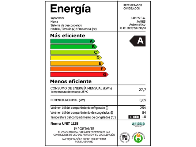 Capacidad Útil del Freezer 84 L 