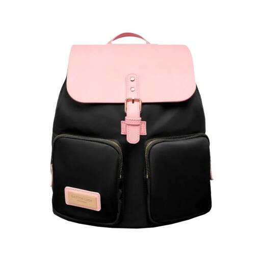 Mochila Gaston Luga Prlan Negro/Rosado NNET